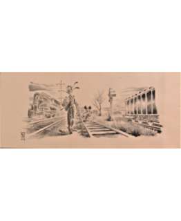 Mottura Paolo - on the Road N/B | Original illustration  | MogGallery