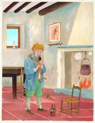 Geppetto e Pinocchio con i piedi bruciati | Nuages