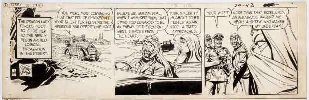 Terry and the Pirates Orig Ink Daily Comic Strip Art Wunder Signed 1971 T1 | Charles Scott Gallery