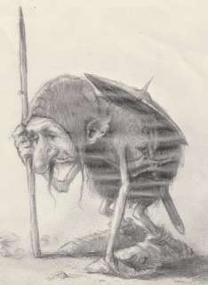 Monge, Jean-Baptiste  - Dessin original - Nain lutin gnome - (2002) | Catawiki