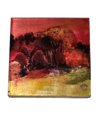 ORIGINAL MARY HANSON ART " MAGENTA GLOW " APPROX 12" X 12" | eBay US (Buy It Now)