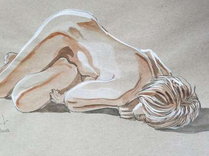 Philippe Jarbinet - Dessin original - Nu académique - Page volante - (2012) | Catawiki