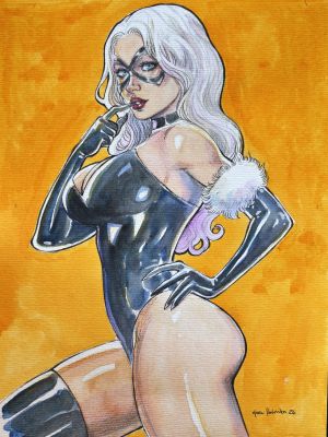 Marc Holanda | Black Cat Pin Up 9x12 | Raremarq (Buy It Now)