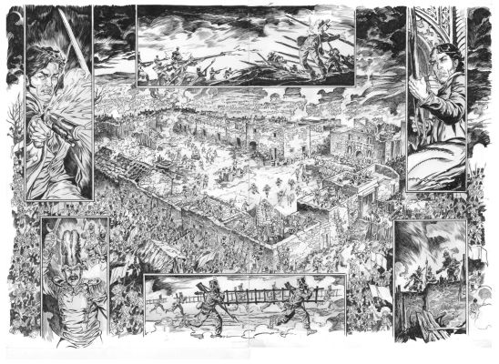Paolo Martinello | FORT ALAMO pag.34-35 DOPPIA SPLASH | Avalon Comic Art