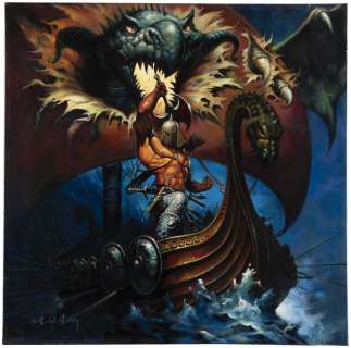 KEN KELLY STORMBURNER "SHADOW RISING" RECORD ALBUM COVER ORIGINAL ART PAINTING. | Hake’s