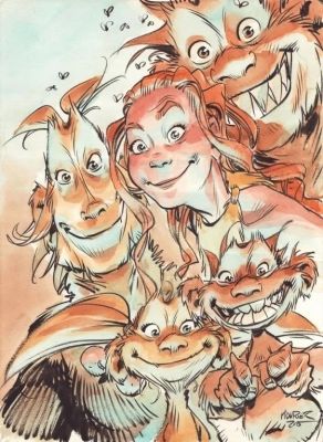 Lot 653 - Mourier. Illustration originale Trolls de Troy | BDEnchères
