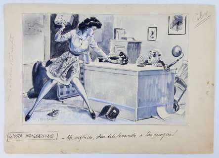 Rino Albertarelli - Illustrazione Originale "Giusta Indignazione" - Page volante | Catawiki