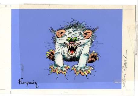 Monstres Franquin - Mise en couleurs originale avec film noir pour une CP + CP -   (années ’90) | Catawiki