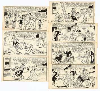 George Formby original artwork in seven consecutive story panels by George Wakefield from Film | Comic Book Auctions ltd