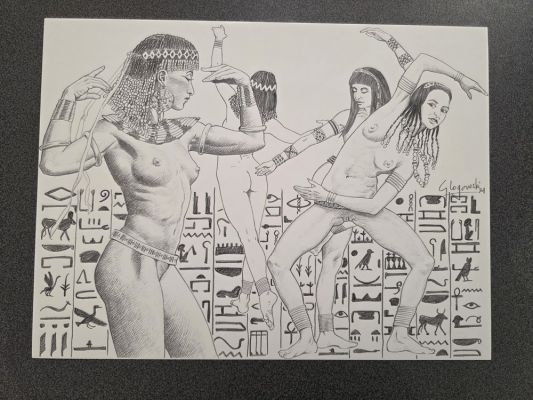 Glogowski , Philippe - illustration originale - "Les filles d’Isis" | Galerie des bulles