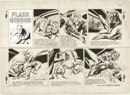 93: Raboy Flash Gordon Sun 2/12/50 original comic art | Russ Cochran
