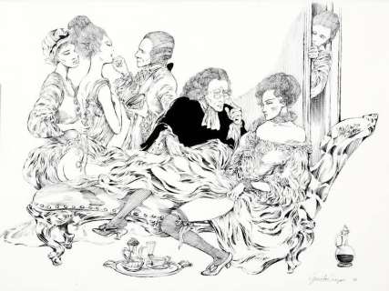 Crepax | Illustration Ã  l’encre de Chine sur carton repré… | Banque Dessinée