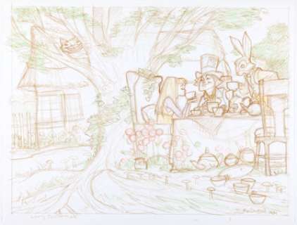 Larry MacDougall - Alice in Wonderland - Mad Hatter‘s Tea Party Illustration Original Art (2011). Alice, -