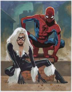 Asrar, Mahmud - Mahmud Asrar - Spider-Man and Black Cat Specialty Illustration Original Art (2018)....