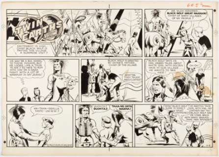 McWilliams, Al - Al McWilliams Twin Earths Sunday Comic Strip Original Art dated 12-9-56 (United Feature Syndicate, 1956). ...