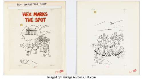 Aragonés, Sergio | Sergio Aragonés In MAD We Trust Paperback Complete 6-Page Story "Hex Marks the Spot" Original Art (Warner Brothers... (Total: 6 Original Art) | Heritage