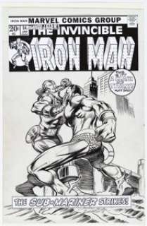 Colan, Gene | Gene Colan and Joe Rubinstein Iron Man #54 "One Minute Later" Reinterpretation Cover Original Art (2010).... | Heritage