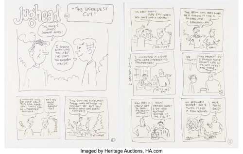 Archie Comics Artist - Craig Boldman Archie‘s Pal Jughead Comics #96 Preliminary Sketch-Script for Complete 6-Page Story "The Unkindest C... (Total: 6 Original Art)