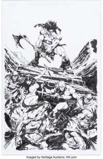 Classics Illustrated artist - Roberto de la Torre - Fire and Ice Illustration Original Art (2021)....