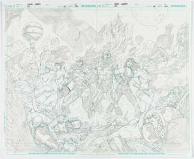 DC Artist - Daniel Sampere Justice League of America #60 Double Splash Page 10-11 Original Art (DC, 2011)....
