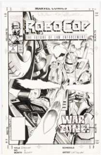Sullivan, Lee | Lee Sullivan and Kim DeMulder RoboCop #6 Cover Original Art (Marvel, 1990).... | Heritage