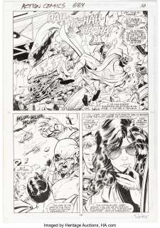 Guice, Jackson "Butch" - Jackson "Butch" Guice and Denis Rodier Action Comics #684 Story Page 10 original Art (DC, 1992)....