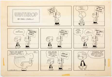 Cavalli, Dick - Dick Cavalli Winthrop Sunday Comic Strip Original Art dated 6-18-1967 (NEA, 1967)....