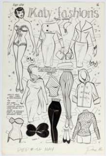 Woggon, Bill - Bill Woggon - Katy Keene Inventory Page Pin-Up Illustration Original Art (1962)....