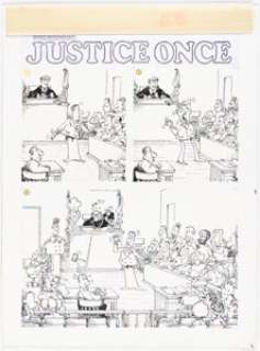 Aragonés, Sergio | Sergio Aragonés MAD #258 Complete 1-Page Story "Justice Once" Original Art (EC, 1985).... | Heritage