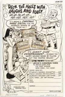 Harry Lucey | Archie Giant Series Magazine Christmas House Ad Illustration Original Art (Archie, 1972). | Heritage