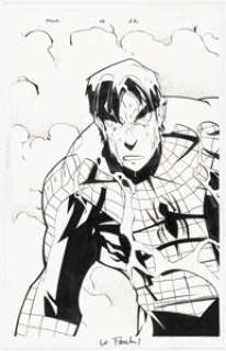 Humberto Ramos and Wayne Faucher Peter Parker: Spider-Man #46 Splash Page 22 Original Art (Marvel, 2002).
