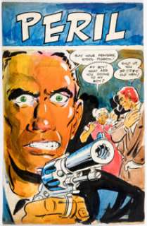 Wally Wood "PERIL" Unpublished Preliminary Cover Original Art (Fox, c. 1949). | Heritage