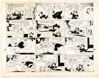 Otto Messmer Felix the Cat Sunday Comic Strip Original Art dated 12-1-35 (King Feature Syndicate, 1933). | Heritage