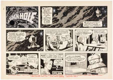 Richard "Sparky" Moore and Mike Royer The Black Hole Unpublished Comic Strip Original Art dated 9-2-79 (Walt Disney/King Features Syndicate, 1979).