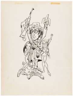 Jack Davis Bananas Movie Poster Preliminary Original Art (United Artists, 1971). | Heritage