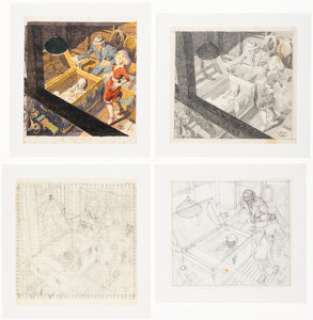 Johnny Craig Crime SuspenStories #9 Re-Creation Cover Painting Preliminary Original Art Group of 7 (c. 1990s). (Total: 7 Original Art) | Heritage