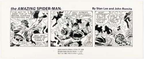 John Romita Sr. The Amazing Spider-Man Daily Comic Strip Original Art dated 12-9-78 (Marvel/Register & Tribune Syndicate Inc., 1978). | Heritage