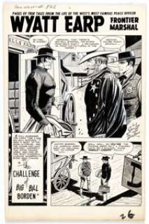 Dick Ayers Gunsmoke Western #48 "The Challenge of Big Bill Borden" Complete 5-Page Story Original Art (Marvel, 1958). (Total: 5 Original Art) | Heritage