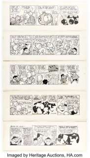 Al Kilgore Bullwinkle Daily Comic Strip Original Art Group of 9 (McClure Newspaper Syndicate, 1963-1964). (Total: 9 Original Art)