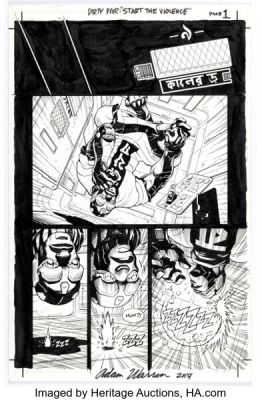 Adam Warren Dark Horse Presents #132 The Dirty Pair Story Page 1 Original Art (Dark Horse, 1998).