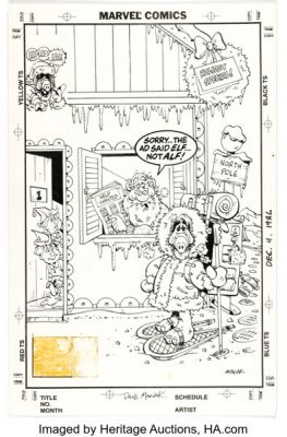 Dave Manak Alf Holiday Special #1 Cover Original Art (Marvel, 1989). | Heritage