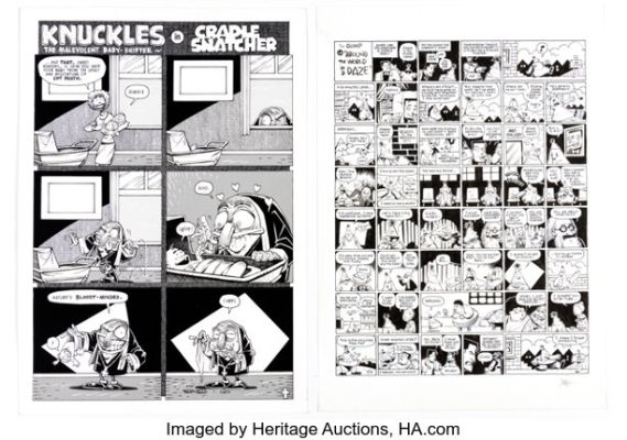 Roger Langridge - Art d‘Ecco, Knuckles the Malevolent Nun, and others Story Pages Original Art Group of 11 (c. 1990-2007). (Total: 11 Original Art)