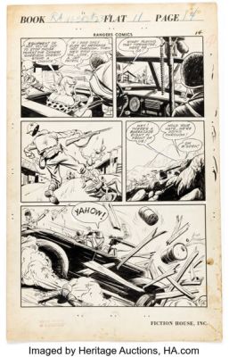 Bob Lubbers Rangers Comics #23 Story Page 4 Original Art (Fiction House, 1945). | Heritage