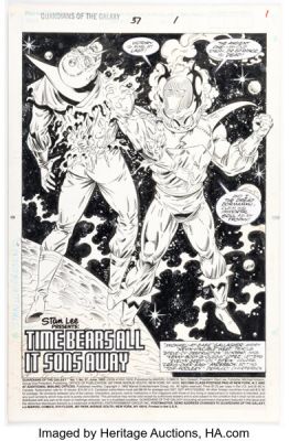 Kevin West and Steve Montano Guardians of the Galaxy #37 Splash Page 1 Original Art (Marvel, 1992).