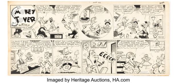 Bill Holman Smokey Stover Sunday Comic Strip Original Art dated 10-22-44 (News Syndicate Co., Inc., 1944).