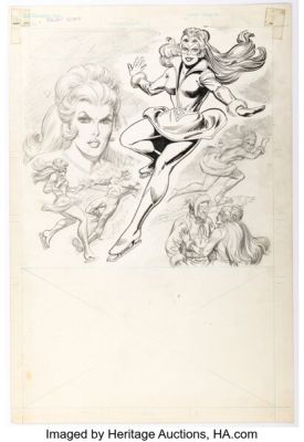 Irv Novick and Dick Giordano Who’s Who: The Definitive Directory of the DC Universe #9 Golden Glider Profile Illustration Original Art (DC, 1985). (Total: 2 Original Art) | Heritage