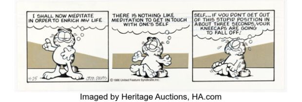 Jim Davis Garfield Daily Comic Strip Original Art dated 4-25-86 (United Feature Syndicate, 1986). | Heritage