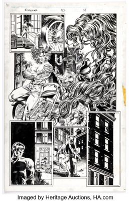 Mike Deodato Jr. and Scott Koblish Elektra #10 Wolverine and Shang-Chi Story Page 4 Original Art (Marvel, 1997). | Heritage