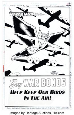 Cully Hamner and Wade von Grawbadger Hawkman Annual #2 "Hawkman Says -- Buy War Bonds" Gallery Illustration Original Art (DC, 1995). | Heritage