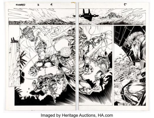 Brett Booth and Sal Regla Kindred #2 Double Page Spread 4-5 Original Art (Image, 1994).